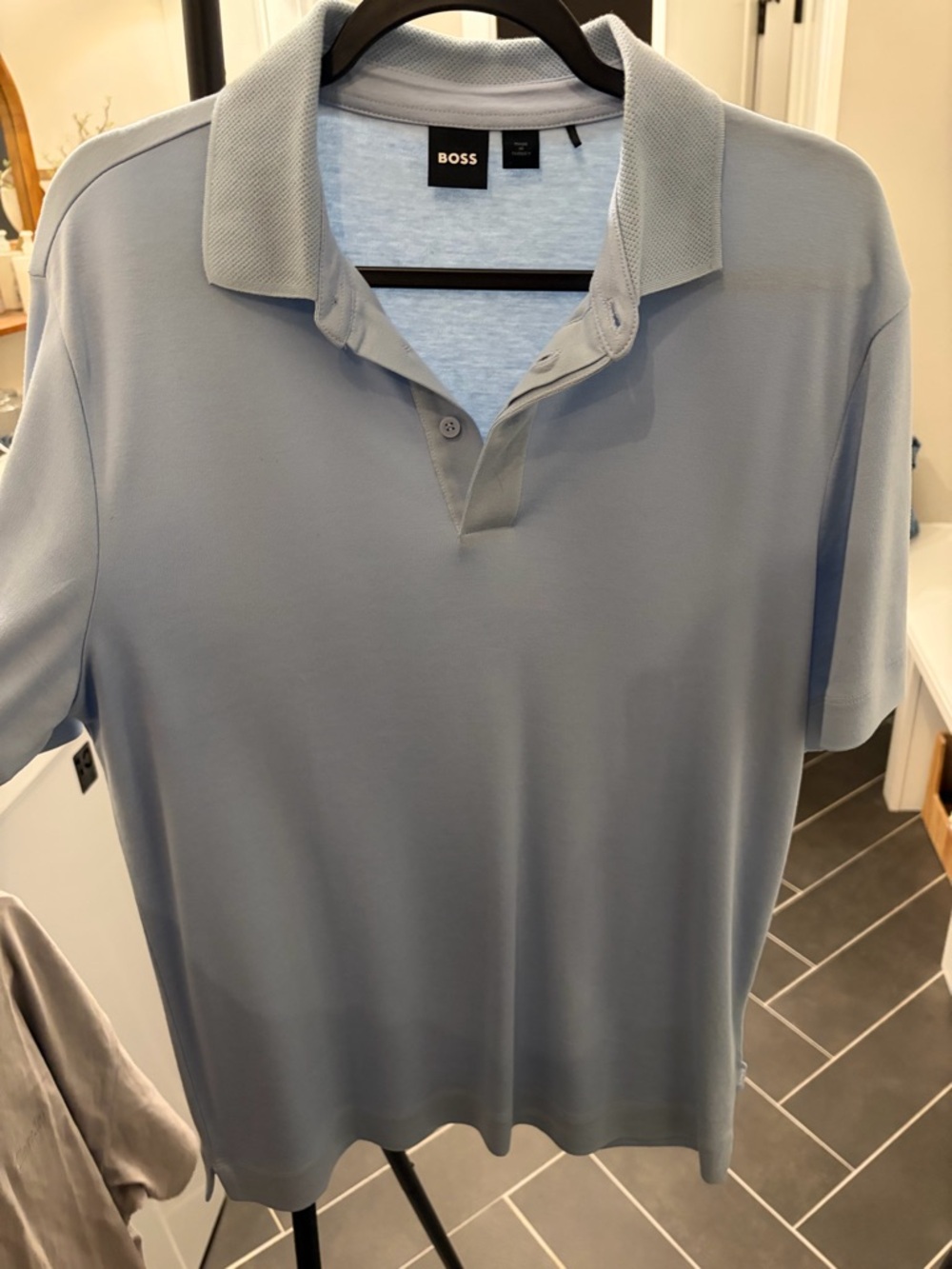 BOSS Men's Pale Blue Polo Shirt